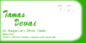 tamas devai business card
