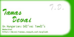 tamas devai business card